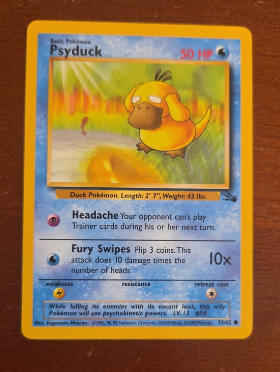 Pokemon Other - Pokemon Fossil Set 1999 PSYDUCK Trading Card (53/62)